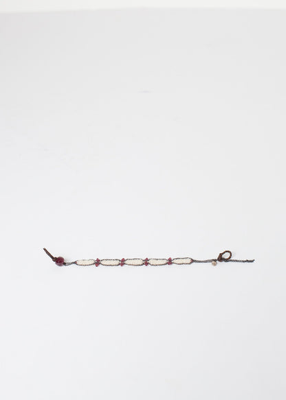 Garnet Bracelet in Frothy Pearl